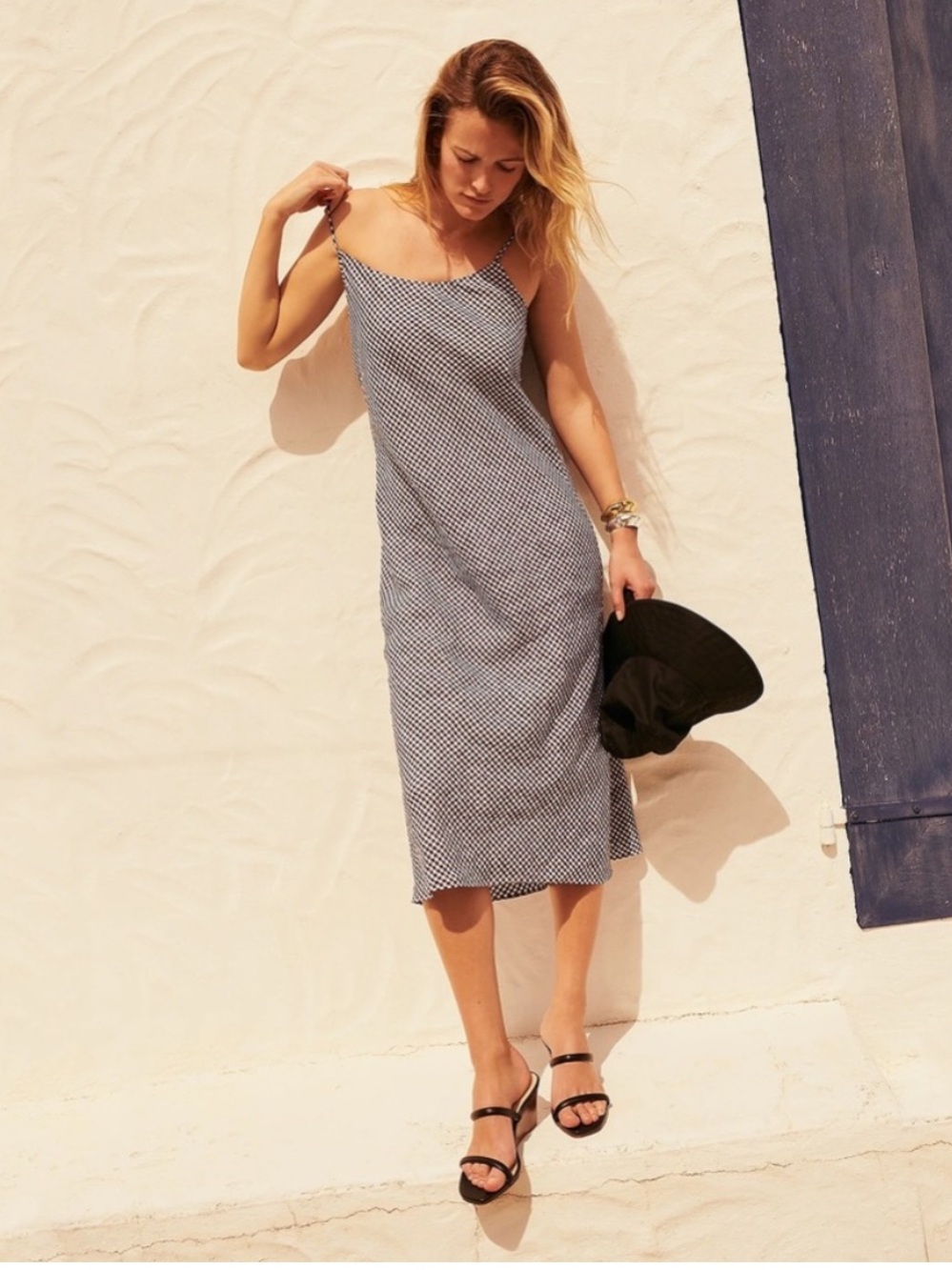 J. Crew Gwyneth slip dress in gingham linen Sz 18 - Picture 3 of 10
